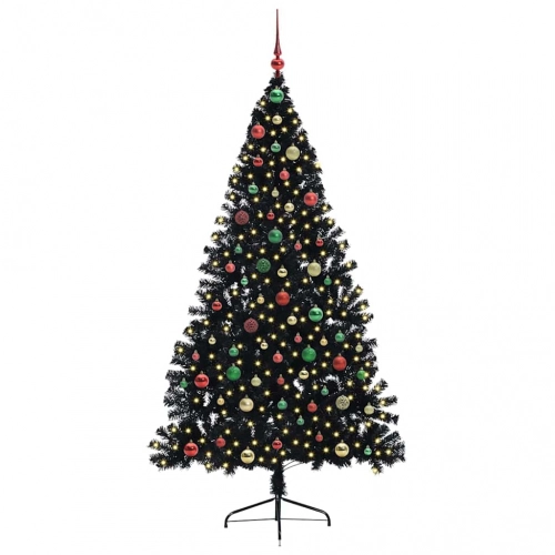 Mākslīgais Led Ziemassvētku Eglīte Su 300 Led Melna 180 Cm Pvc Vidaxl