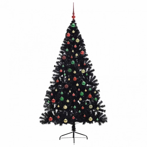 Mākslīgais Led Ziemassvētku Eglīte Su 300 Led Melna 180 Cm Pvc Vidaxl