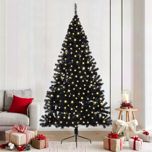 Mākslīgais Led Ziemassvētku Eglīte Su 300 Led Melna 210 Cm Pvc Vidaxl