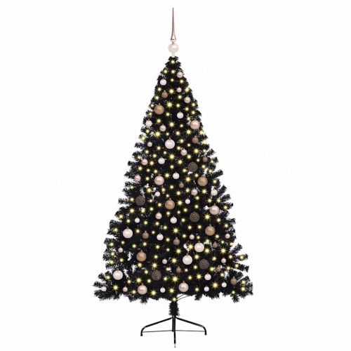 Mākslīgais Led Ziemassvētku Eglīte Su 300 Led Melna 210 Cm Pvc Vidaxl