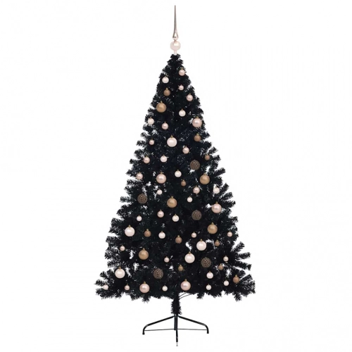 Mākslīgais Led Ziemassvētku Eglīte Su 300 Led Melna 210 Cm Pvc Vidaxl