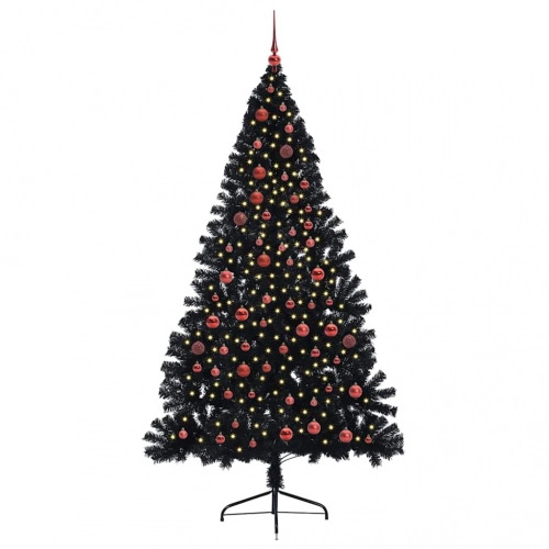 Mākslīgais Led Ziemassvētku Eglīte Su 300 Led Melna 210 Cm Pvc Vidaxl