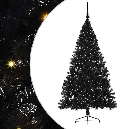 Mākslīgais Led Ziemassvētku Eglīte Su 300 Led Melna 210 Cm Pvc Vidaxl