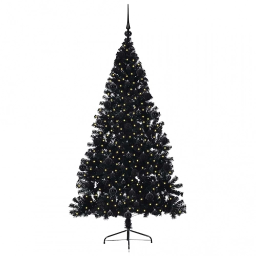 Mākslīgais Led Ziemassvētku Eglīte Su 300 Led Melna 210 Cm Pvc Vidaxl