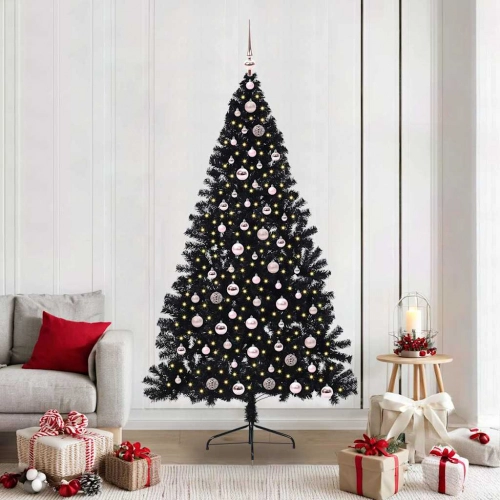 Mākslīgais Led Ziemassvētku Eglīte Su 300 Led Melna 210 Cm Pvc Vidaxl