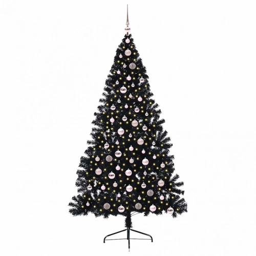 Mākslīgais Led Ziemassvētku Eglīte Su 300 Led Melna 210 Cm Pvc Vidaxl