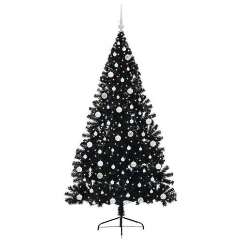 Mākslīgais Led Ziemassvētku Eglīte Su 300 Led Melna 210 Cm Pvc Vidaxl