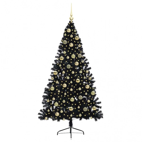 Mākslīgais Led Ziemassvētku Eglīte Su 300 Led Melna 210 Cm Pvc Vidaxl