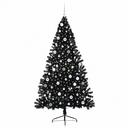 Mākslīgais Led Ziemassvētku Eglīte Su 300 Led Melna 210 Cm Pvc Vidaxl