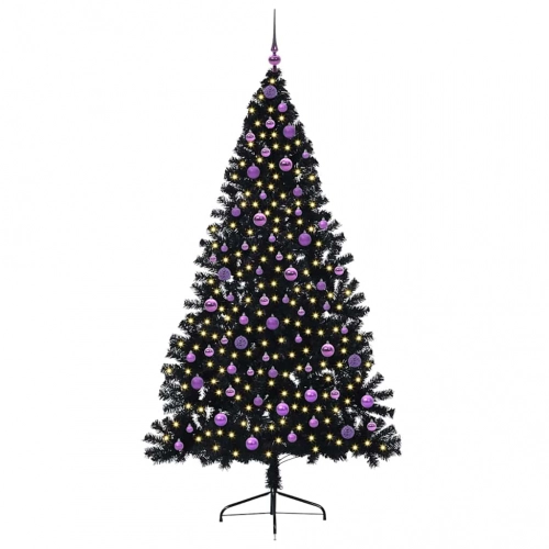 Mākslīgais Led Ziemassvētku Eglīte Su 300 Led Melna 210 Cm Pvc Vidaxl