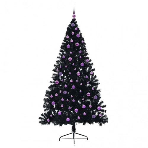Mākslīgais Led Ziemassvētku Eglīte Su 300 Led Melna 210 Cm Pvc Vidaxl