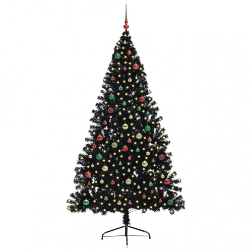 Mākslīgais Led Ziemassvētku Eglīte Su 300 Led Melna 210 Cm Pvc Vidaxl
