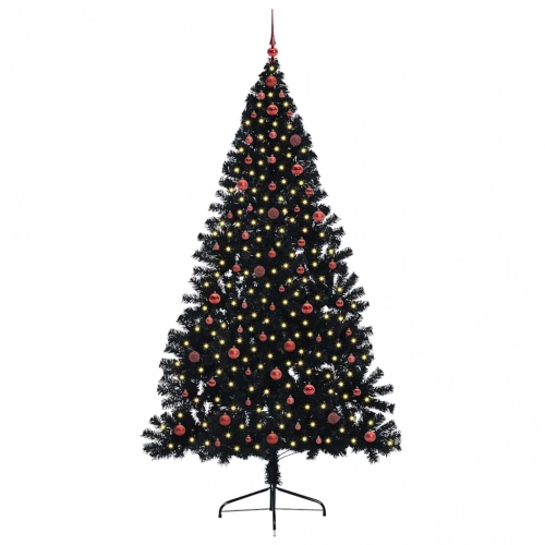 Mākslīgais Led Ziemassvētku Eglīte Su 300 Led Melna 240 Cm Pvc Vidaxl