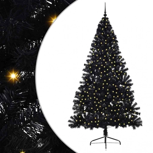 Mākslīgais Led Ziemassvētku Eglīte Su 300 Led Melna 240 Cm Pvc Vidaxl