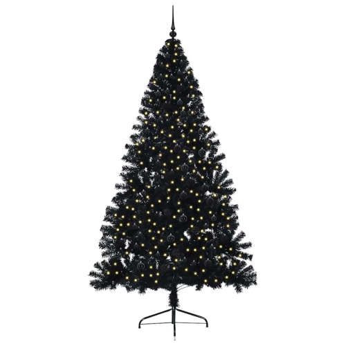 Mākslīgais Led Ziemassvētku Eglīte Su 300 Led Melna 240 Cm Pvc Vidaxl