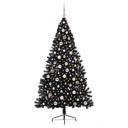 Mākslīgais Led Ziemassvētku Eglīte Su 300 Led Melna 240 Cm Pvc Vidaxl