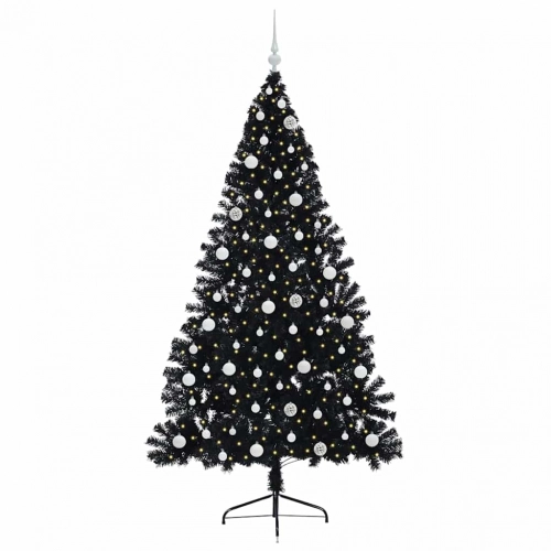 Mākslīgais Led Ziemassvētku Eglīte Su 300 Led Melna 240 Cm Pvc Vidaxl