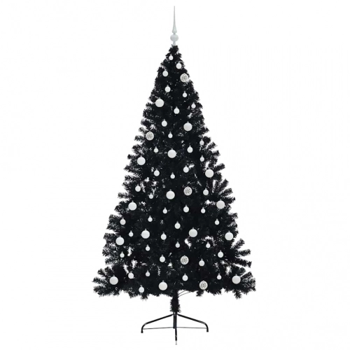 Mākslīgais Led Ziemassvētku Eglīte Su 300 Led Melna 240 Cm Pvc Vidaxl