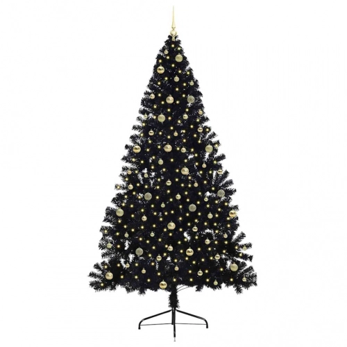 Mākslīgais Led Ziemassvētku Eglīte Su 300 Led Melna 240 Cm Pvc Vidaxl