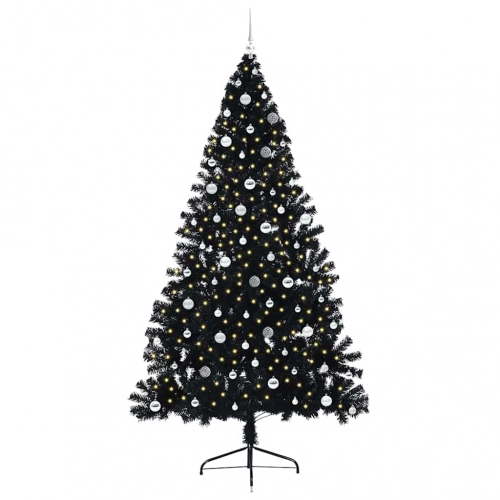 Mākslīgais Led Ziemassvētku Eglīte Su 300 Led Melna 240 Cm Pvc Vidaxl