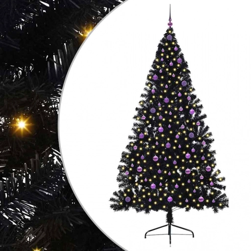 Mākslīgais Led Ziemassvētku Eglīte Su 300 Led Melna 240 Cm Pvc Vidaxl