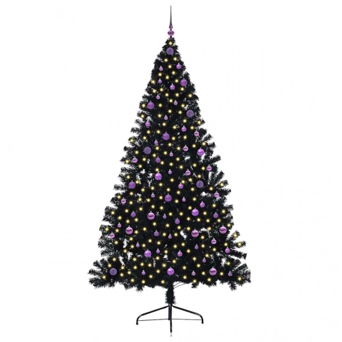 Mākslīgais Led Ziemassvētku Eglīte Su 300 Led Melna 240 Cm Pvc Vidaxl