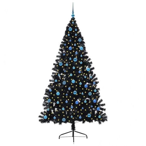 Mākslīgais Led Ziemassvētku Eglīte Su 300 Led Melna 240 Cm Pvc Vidaxl