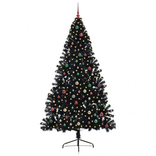 Mākslīgais Led Ziemassvētku Eglīte Su 300 Led Melna 240 Cm Pvc Vidaxl