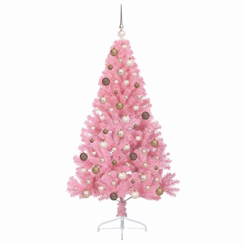 Mākslīgais Led Ziemassvētku Eglīte Su 300 Led Rozā 180 Cm Pvc Vidaxl