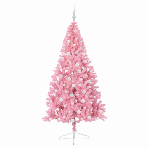 Mākslīgais Led Ziemassvētku Eglīte Su 300 Led Rozā 180 Cm Pvc Vidaxl