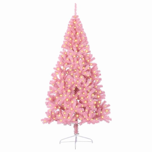 Mākslīgais Led Ziemassvētku Eglīte Su 300 Led Rozā 210 Cm Pvc Vidaxl