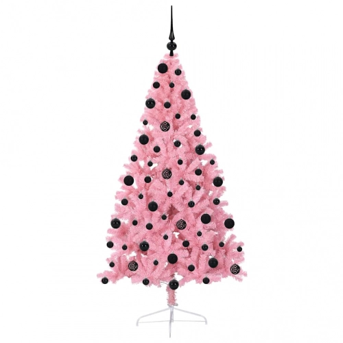 Mākslīgais Led Ziemassvētku Eglīte Su 300 Led Rozā 210 Cm Pvc Vidaxl