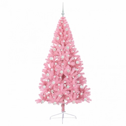 Mākslīgais Led Ziemassvētku Eglīte Su 300 Led Rozā 210 Cm Pvc Vidaxl