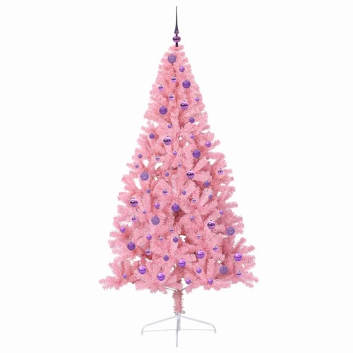 Mākslīgais Led Ziemassvētku Eglīte Su 300 Led Rozā 210 Cm Pvc Vidaxl