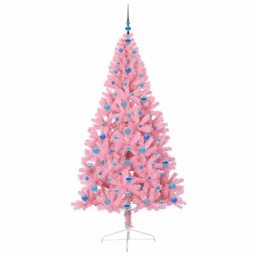 Mākslīgais Led Ziemassvētku Eglīte Su 300 Led Rozā 210 Cm Pvc Vidaxl