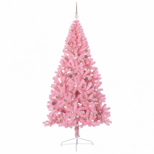 Mākslīgais Led Ziemassvētku Eglīte Su 300 Led Rozā 240 Cm Pvc Vidaxl