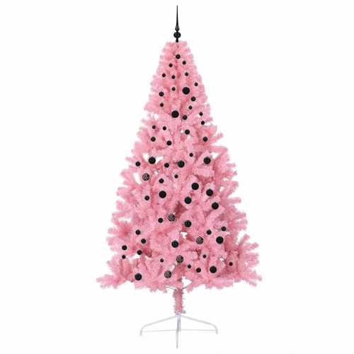 Mākslīgais Led Ziemassvētku Eglīte Su 300 Led Rozā 240 Cm Pvc Vidaxl