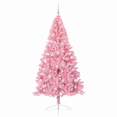 Mākslīgais Led Ziemassvētku Eglīte Su 300 Led Rozā 240 Cm Pvc Vidaxl