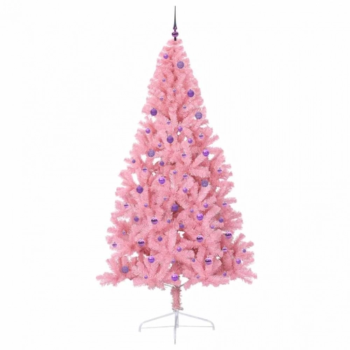 Mākslīgais Led Ziemassvētku Eglīte Su 300 Led Rozā 240 Cm Pvc Vidaxl