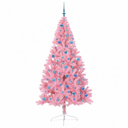Mākslīgais Led Ziemassvētku Eglīte Su 300 Led Rozā 240 Cm Pvc Vidaxl