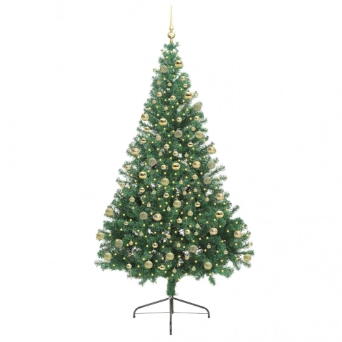 Mākslīgais Led Ziemassvētku Eglīte Su 300 Led Zaļa 180 Cm Pvc Vidaxl