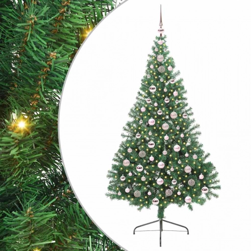 Mākslīgais Led Ziemassvētku Eglīte Su 300 Led Zaļa 210 Cm Pvc Vidaxl