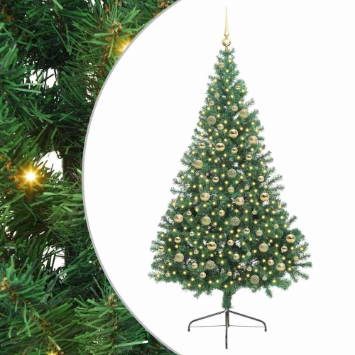 Mākslīgais Led Ziemassvētku Eglīte Su 300 Led Zaļa 210 Cm Pvc Vidaxl