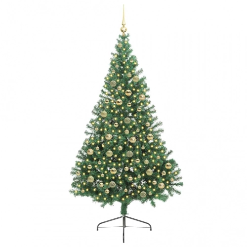 Mākslīgais Led Ziemassvētku Eglīte Su 300 Led Zaļa 210 Cm Pvc Vidaxl
