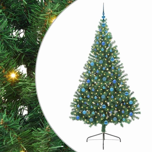 Mākslīgais Led Ziemassvētku Eglīte Su 300 Led Zaļa 210 Cm Pvc Vidaxl