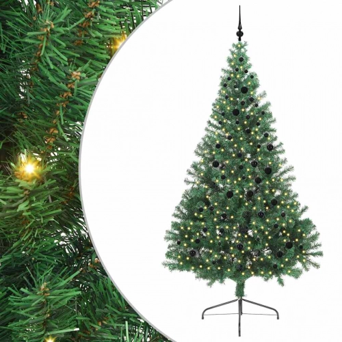 Mākslīgais Led Ziemassvētku Eglīte Su 300 Led Zaļa 240 Cm Pvc Vidaxl