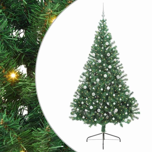 Mākslīgais Led Ziemassvētku Eglīte Su 300 Led Zaļa 240 Cm Pvc Vidaxl