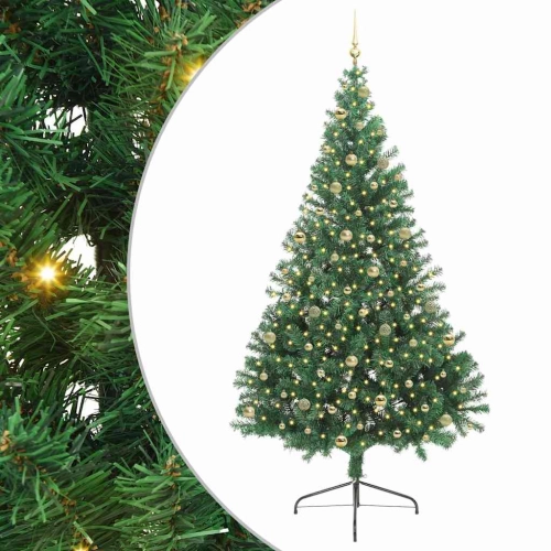 Mākslīgais Led Ziemassvētku Eglīte Su 300 Led Zaļa 240 Cm Pvc Vidaxl