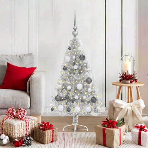 Mākslīgais Led Ziemassvētku Eglīte Sudraba 120 Cm Pet Vidaxl