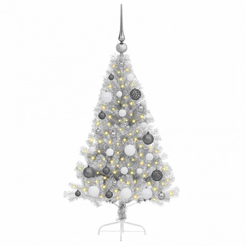 Mākslīgais Led Ziemassvētku Eglīte Sudraba 120 Cm Pet Vidaxl